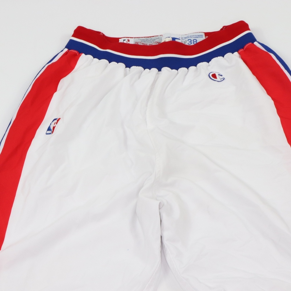 Vtg Champion Mens 36 Detroit Pistons Pants White - Picture 2 of 8